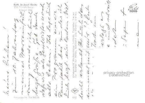 AK / Ansichtskarte Froendenberg_Ruhr Kath St Josef Kirche Froendenberg Ruhr