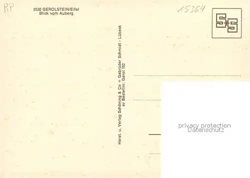 AK / Ansichtskarte Gerolstein Blick vom Auberg Gerolstein