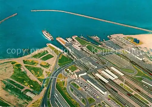 AK / Ansichtskarte Insel_Fehmarn Faehrbahnhof Puttgarden Fliegeraufnahme Insel Fehmarn