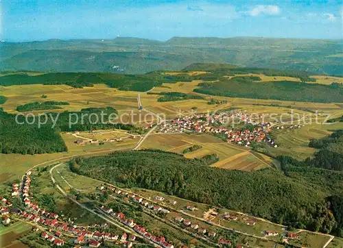 AK / Ansichtskarte Wuertingen Fliegeraufnahme mit Bleichstetten Ruinen Hohenurach Hohenneuffen und Burg Teck Wuertingen