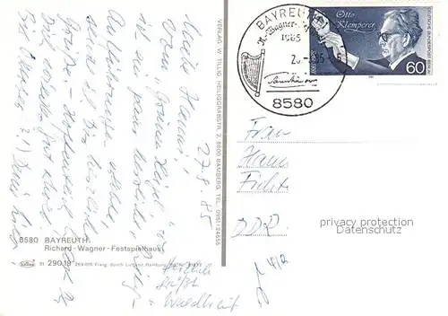 AK / Ansichtskarte Bayreuth Richard Wagner Festspielhaus Fliegeraufnahme Bayreuth