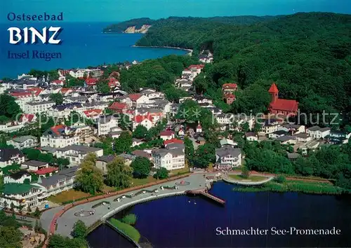 AK / Ansichtskarte Binz_Ruegen Schmachter See Promenade Fliegeraufnahme Binz_Ruegen