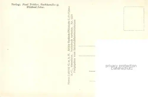 AK / Ansichtskarte Wildbad_Schwarzwald Fliegeraufnahme Wildbad_Schwarzwald