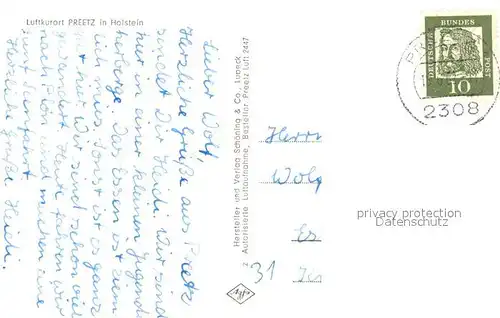 AK / Ansichtskarte Preetz_Holstein Fliegeraufnahme Preetz_Holstein