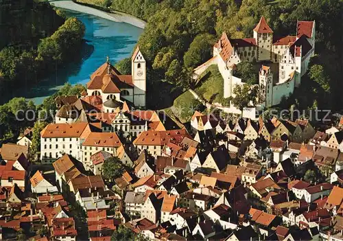 AK / Ansichtskarte Fuessen_Allgaeu Altstadt mit Hohem Schloss und ehem Kloster St Mang Fuessen Allgaeu
