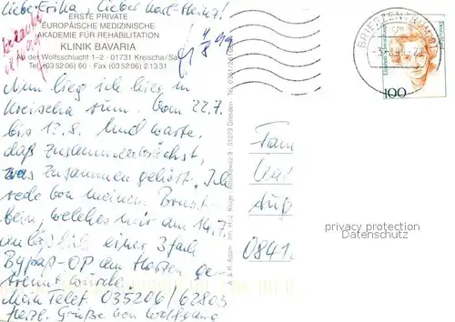 AK / Ansichtskarte Kreischa Klinik Bavaria Fliegeraufnahme Kreischa