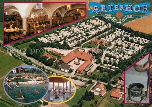 AK / Ansichtskarte Bad_Birnbach Fliegeraufnahme Arterhof Gastraum Schwimmbad Bad_Birnbach