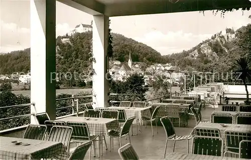 AK / Ansichtskarte Riedenburg_Altmuehltal Jura Hotel Terrasse Riedenburg Altmuehltal