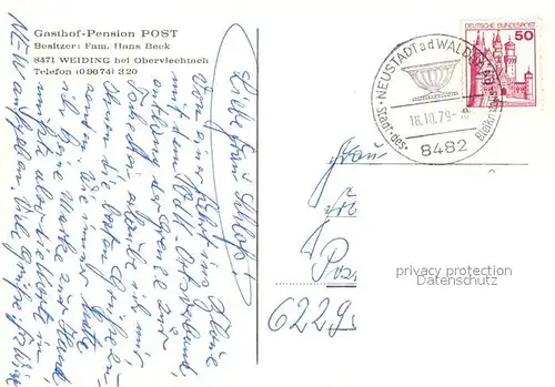 AK / Ansichtskarte Weiding_Oberviechtach Gasthof Pension Post Weiding Oberviechtach