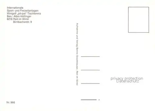 AK / Ansichtskarte Reit_Winkl Sport und Freizeitanlagen Minigolf Tischtennis Reit_Winkl