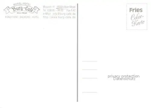 AK / Ansichtskarte Alken_Koblenz Mosel Hotel Burg Cafe Alken_Koblenz