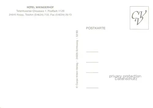 AK / Ansichtskarte Kropp_Schleswig Hotel Wikingerhof Kropp_Schleswig