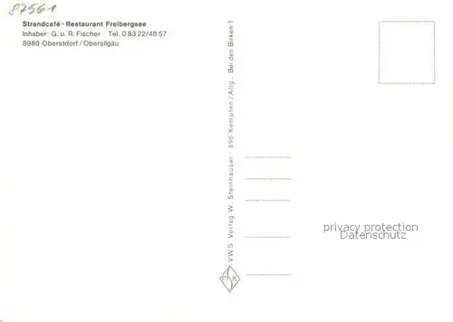 AK / Ansichtskarte Oberstdorf Strandcafe Restaurant Freibergsee Oberstdorf