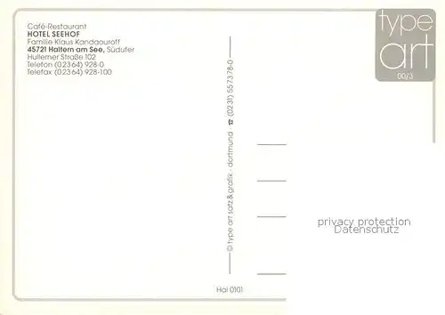 AK / Ansichtskarte Haltern_See Restaurant Cafe Hotel Seehof Haltern See