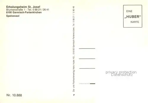 AK / Ansichtskarte Garmisch Partenkirchen Erholungsheim Sankt Josef Garmisch Partenkirchen