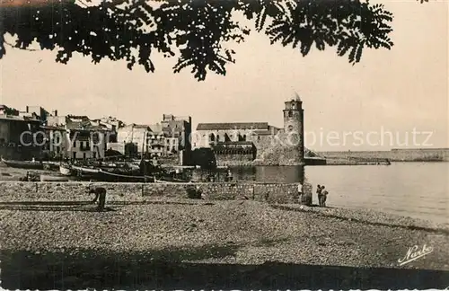 AK / Ansichtskarte Collioure Une jolie vue Plage Chateau Collioure