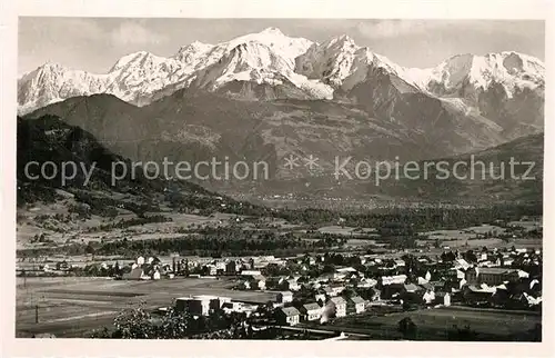 AK / Ansichtskarte Sallanches Vue generale et le Mont Blanc Alpes Sallanches