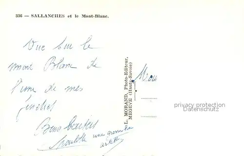 AK / Ansichtskarte Sallanches Vue generale et le Mont Blanc Alpes Sallanches