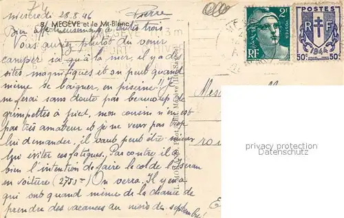 AK / Ansichtskarte Megeve Vue generale et le Mont Blanc Alpes Megeve