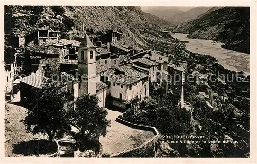 AK / Ansichtskarte Touet sur Var Panorama du vieux village et Vallee du Var Touet sur Var