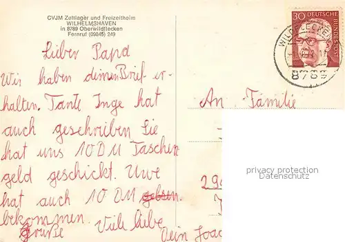 AK / Ansichtskarte Oberwildflecken CVJM Zeltlager und Freizeitheim Wilhelmshaven Oberwildflecken