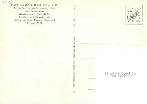 AK / Ansichtskarte Meschede Haus Austenfeld  Meschede