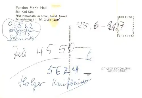 AK / Ansichtskarte Bad_Herrenalb Pension Maria Hall  Bad_Herrenalb