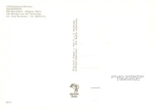AK / Ansichtskarte Oberstdorf Cafe Restaurant Waldesruhe  Oberstdorf