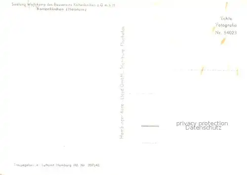 AK / Ansichtskarte Kaltenkirchen_Holstein Siedlung Wulfskamp des Bauvereins Fliegeraufnahme  Kaltenkirchen_Holstein