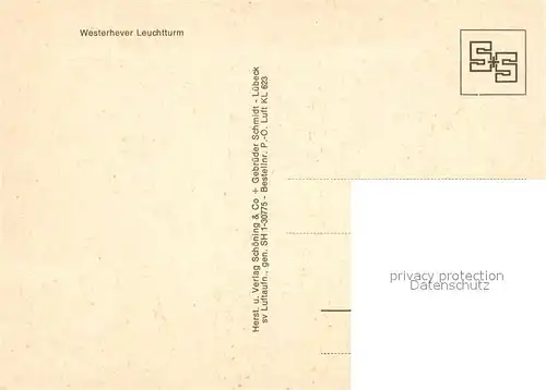 AK / Ansichtskarte Westerhever Leuchtturm Fliegeraufnahme Westerhever