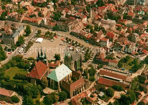 AK / Ansichtskarte Erfurt Fliegeraufnahme Domplatz Mariendom Pfarrkirche St. Severi  Erfurt