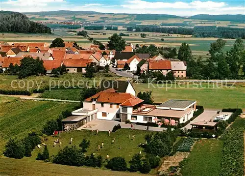 AK / Ansichtskarte Wethen Pension A. Hanebeck Fliegeraufnahme Wethen