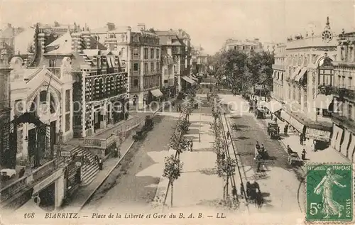 AK / Ansichtskarte Biarritz_Pyrenees_Atlantiques Place de la Liberte Gare Biarritz_Pyrenees