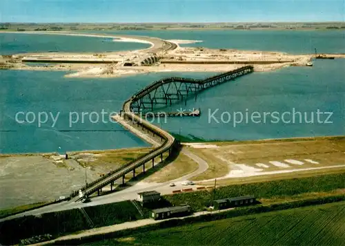 AK / Ansichtskarte Eiderstedt Fliegeraufnahme Eiderabd?mmung Hundekn?ll Vollerwiek Eiderstedt