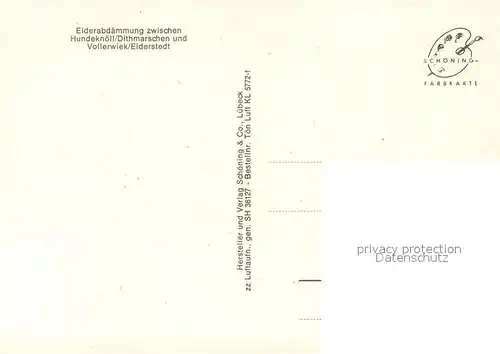 AK / Ansichtskarte Eiderstedt Fliegeraufnahme Eiderabd?mmung Hundekn?ll Vollerwiek Eiderstedt