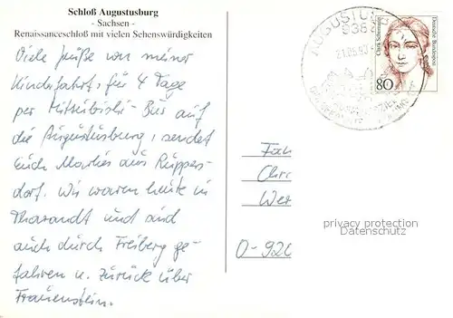 AK / Ansichtskarte Augustusburg Fliegeraufnahme Schloss Augustusburg