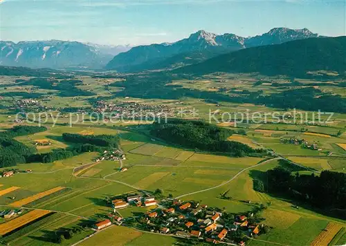 AK / Ansichtskarte Teisendorf_Oberbayern Fliegeraufnahme Holzhausen Untersberg Hochstaufen Zwiesel Teisendorf Oberbayern