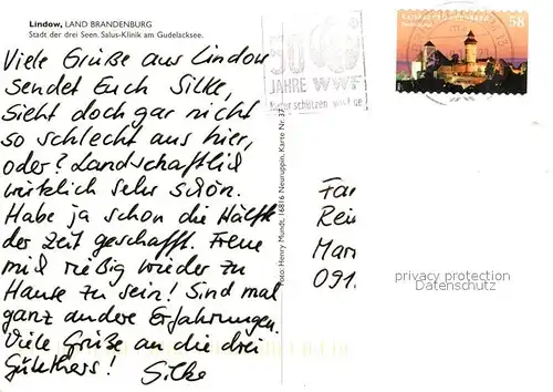 AK / Ansichtskarte Lindow_Mark Fliegeraufnahme Salus Klinik am Gundelacksee Lindow Mark