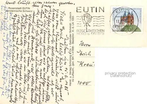 AK / Ansichtskarte Eutin Fliegeraufnahme Holsteinische Schweiz Eutin