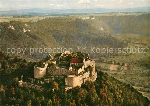 AK / Ansichtskarte Burg_Hohenneuffen Fliegeraufnahme Burgruine Burg Hohenneuffen