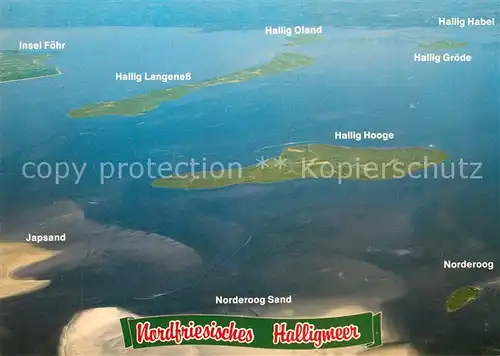 AK / Ansichtskarte Hallig_Hooge Fliegeraufnahme Nordfriesisches Halligmeer  Hallig Hooge