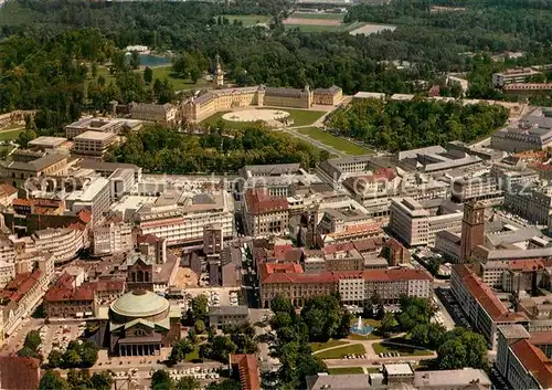 AK / Ansichtskarte Karlsruhe_Baden Fliegeraufnahme mit Schloss Karlsruhe_Baden