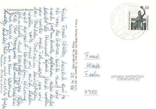 AK / Ansichtskarte Fehmarnsundbruecke Fliegeraufnahme 