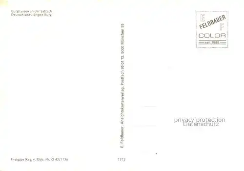 AK / Ansichtskarte Burghausen_Salzach Fliegeraufnahme mit Burg Burghausen Salzach