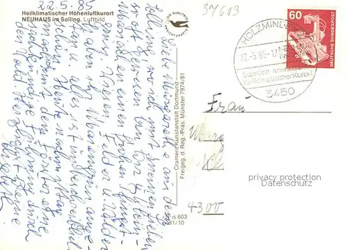 AK / Ansichtskarte Neuhaus_Solling Fliegeraufnahme Neuhaus Solling