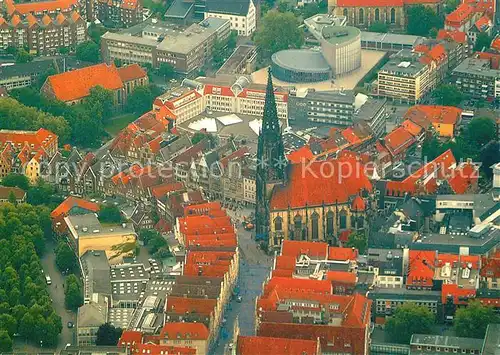 AK / Ansichtskarte Muenster_Westfalen Lambertikirche und Prinzipalmarkt Fliegeraufnahme Muenster_Westfalen