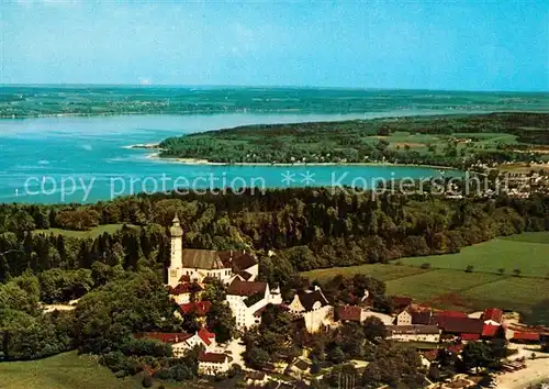 AK / Ansichtskarte Andechs_Ammersee Kloster Andechs Fliegeraufnahme 