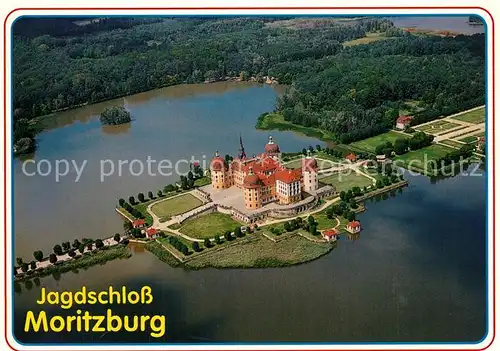AK / Ansichtskarte Dresden Jagdschloss Moritzburg Fliegeraufnahme Dresden