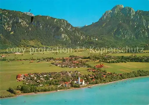 AK / Ansichtskarte Waltenhofen_Schwangau Fliegeraufnahme mit Schloss Neuschwanstein und Saeuling Waltenhofen Schwangau