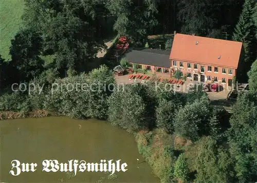 AK / Ansichtskarte Tangstedt_Pinneberg Hotel Restaurant Zur Wulfsmuehle Fliegeraufnahme Tangstedt_Pinneberg